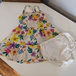 Muslin Floral Dress with Bloomers